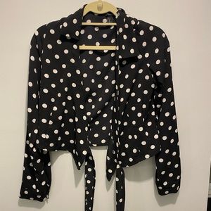 FOREVER 21 polka dot wrap shirt size M